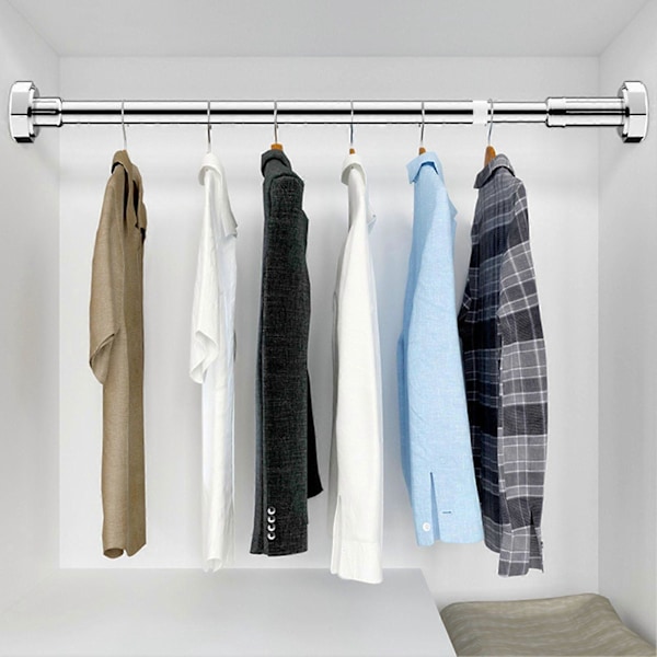 35/50CM Spännstång Gardinhållare Justerbar Expanderbar Utan Borrning Halkfri Rostfritt Stål Dörröppning Fönster Garderob Spännstång Badrum Dusch White 35cm