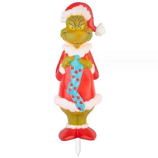 Julenissen Grinch kommer lysende juleutendørs hagedekorasjon LED-belysning C