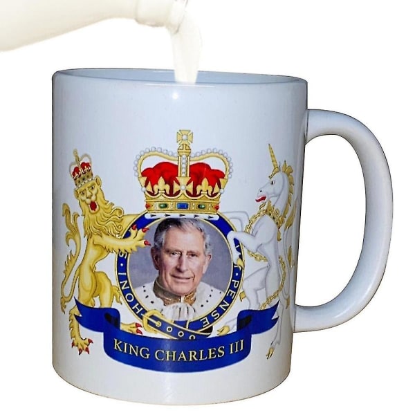 350 ml King Charles III mønster keramiske kaffekopper tekopp feire Storbritannia konge 2024 Charles III kroningskrus