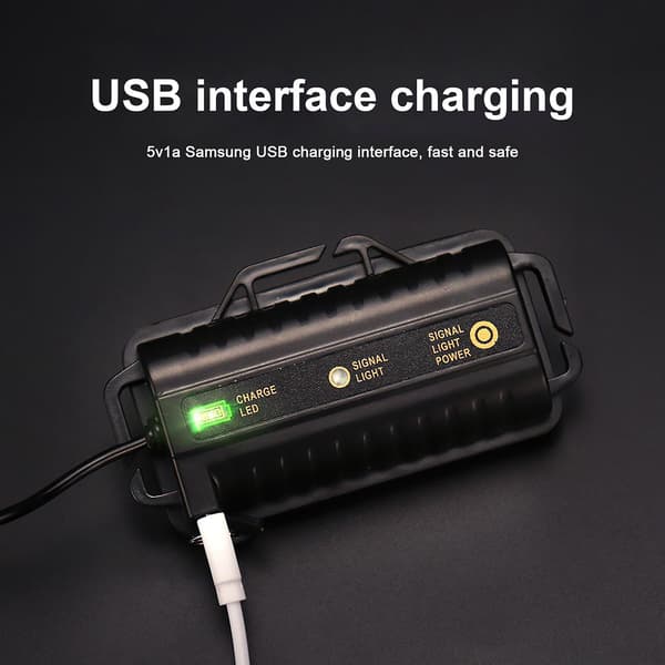 Skywolfeye USB-ladattava 8 LED -otsalamppu taskulamppu työvalo 1Pcs