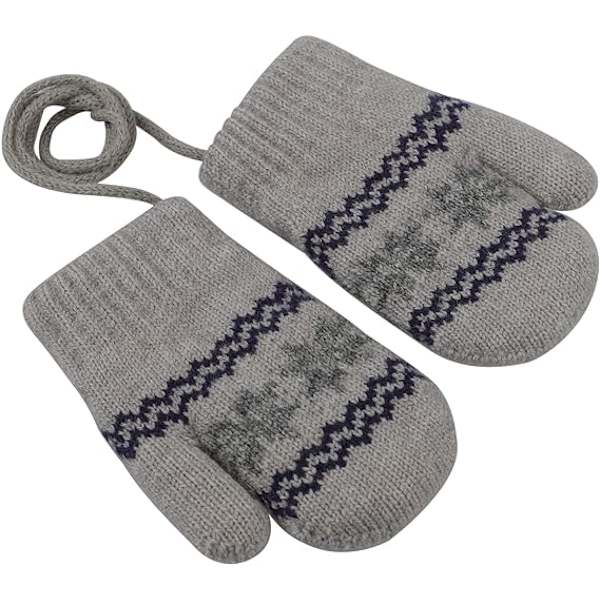 Baby Toddlers Varm Vantar Magic Stretch Vantar Handskar på Snöre Pojkar Flickor Stickade Vantar Tjockna Fleece Foder Nyfödda Vantar Hel Finger Vantar
