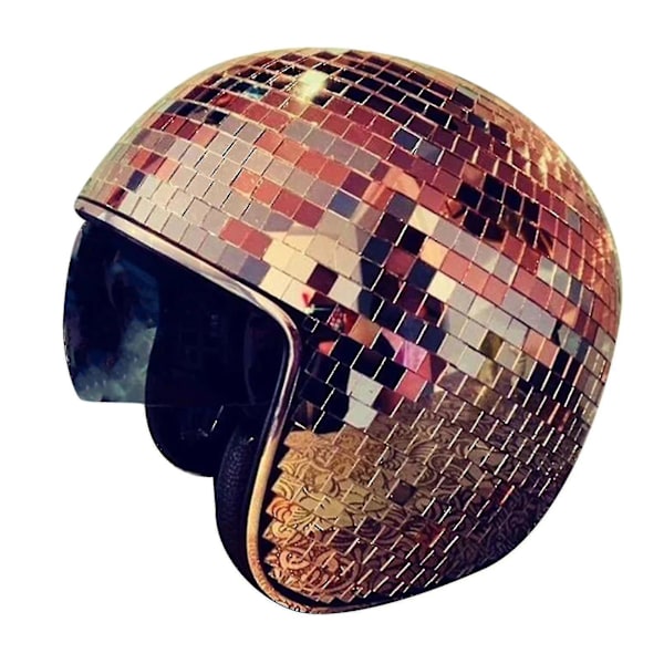 Discokule Hjelm med Inntrekkbar Visir, Kule Rekvisitter for Nattklubb ROSE GOLD
