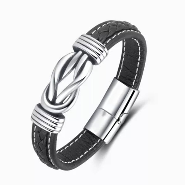 To My Son To My Grandson Armbånd,elsker deg for alltid Braided Leather Armband Men's Braided Leather Knot Armbånd Lov you forever no card