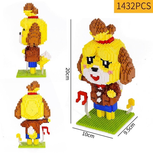 1224 stk+ Animal Raccoon Tom Nook Isabelle Crossing Game Building Blocks 3D-modell DIY Mini Diamond Bricks Leker for barn Gave Stytle 01