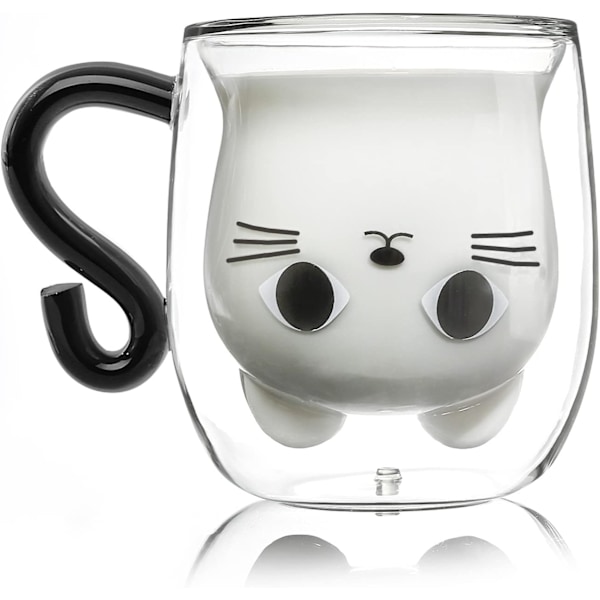 Søt Dobbelvegget Glass Kaffe- og Tekopp, Valentinsdag Morsdag Påske Julgaver til Kone Mamma Jente Lærer Venn, Bursdagsgaveidé