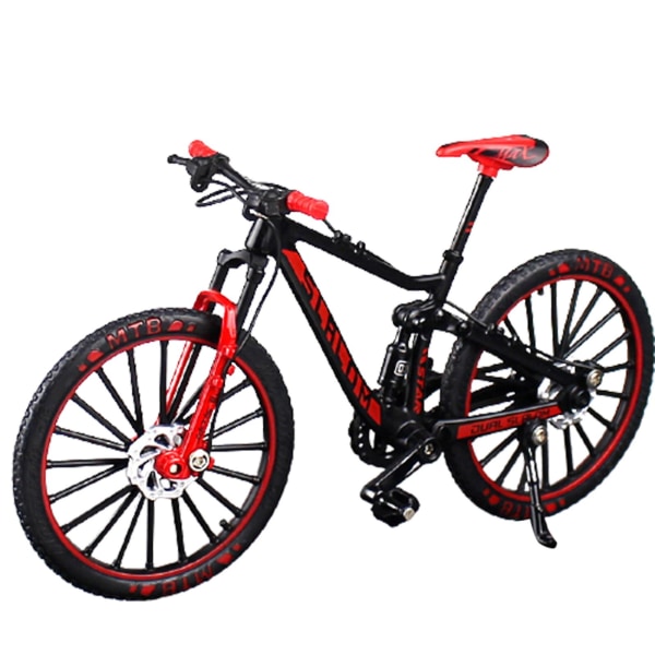 Minicykel Model Legetøj Legering Plast Downhill Mountain Bike Legetøj Gaver til drenge Black-red