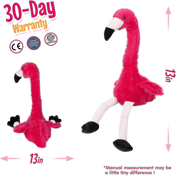 1 stk Talende Flamingo Gentager Hvad Du Siger Interaktiv Sød Plyslegetøj Fyldte Dyr Fødselsdagsgaver Til Drenge Og Piger, Rød