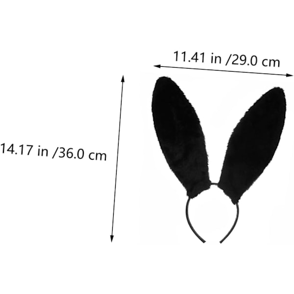 Bunny Ear Hovedbånd Cosplay Kanin Øre Hovedbånd Kanin Øre Hårbøjler Kostume Hårbånd Cosplay Hovedbeklædning Kanin Ører Hårbånd Kostume Hår Tilbehør Black