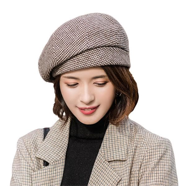 Vinterbaret Hat Kvinder Koreansk Stil Kvinder Baret Baret Kjole Hat Vinter Hat Komfortabel og Varm til Forår/Efterår/Vinter kaffe coffee
