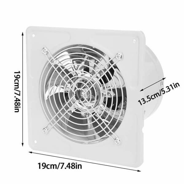 6\" luftudsugningsventilator, 150 mm borehuldiameter, 40W luftudsugning, vægmonteret udsugningsventilator (hvid)