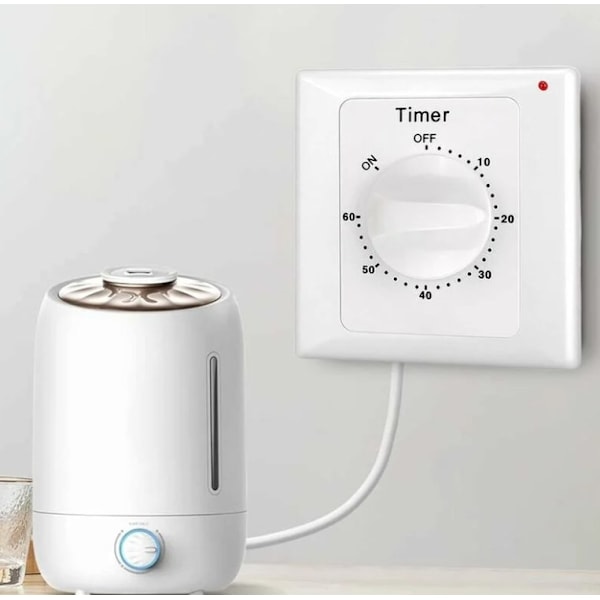 Nedtellingstimer: 60 minutters timer lysbryter med timer, vanntett, graver hull for installasjon
