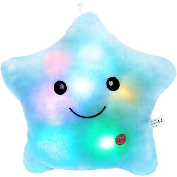 2024, luova Twinkle Star Glowing Led Night Light Pehmotyynyt täytetyt lelut (sininen)