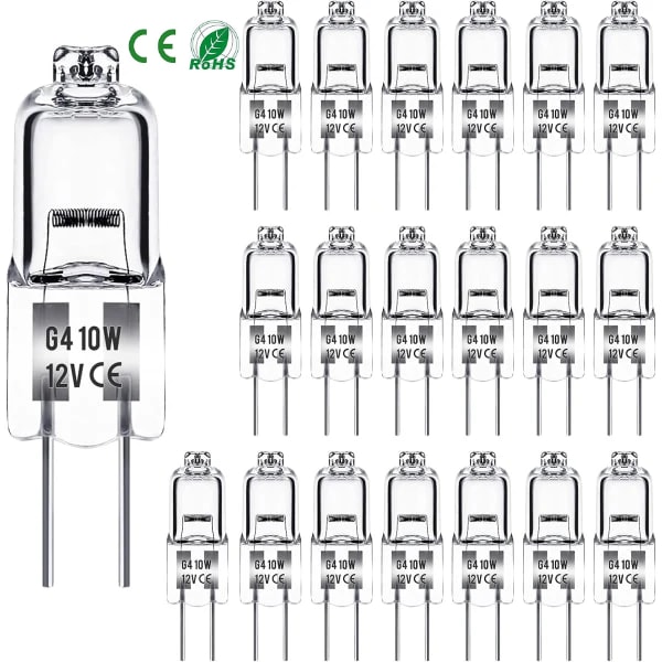 G4 12V Halogenlamper 10W 20 pcs