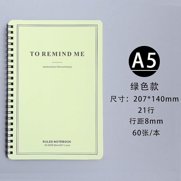 4 stk. 8,26 x 5,9 tommer (a5) farvet spiral notesbog