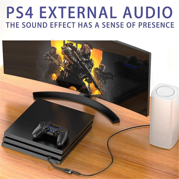 USB till 3,5 mm Audio Jack Adapter USB To Aux Audio Jack Externt stereoljudkort för hörlurar Högtalare för PS4 för PS5, Pc, Laptop, Stationära datorer