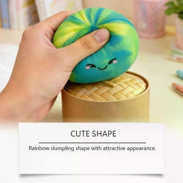 Regnbue Dumpling Squishies, 2026 Nye Dumplings Stressbolde Fidget Sansebolde, Dumpling Klemme Dejbold Stresslindring til Voksne Blå-violet