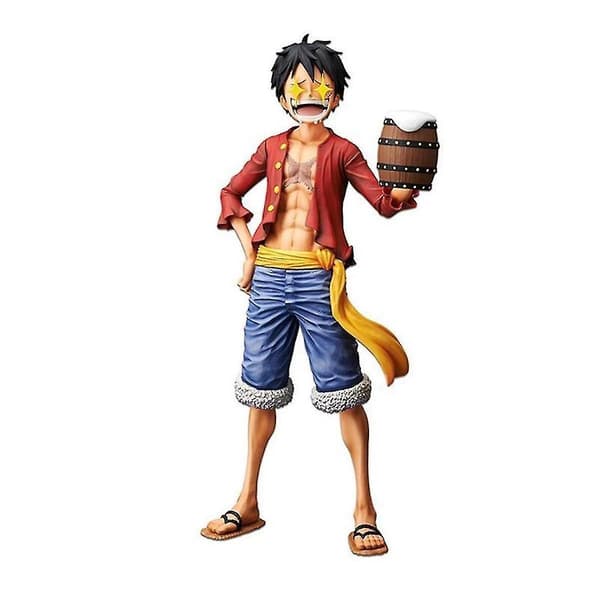Smilende strå Luffy One Piece Anime Actionfigur Legetøjsmodel 28cm