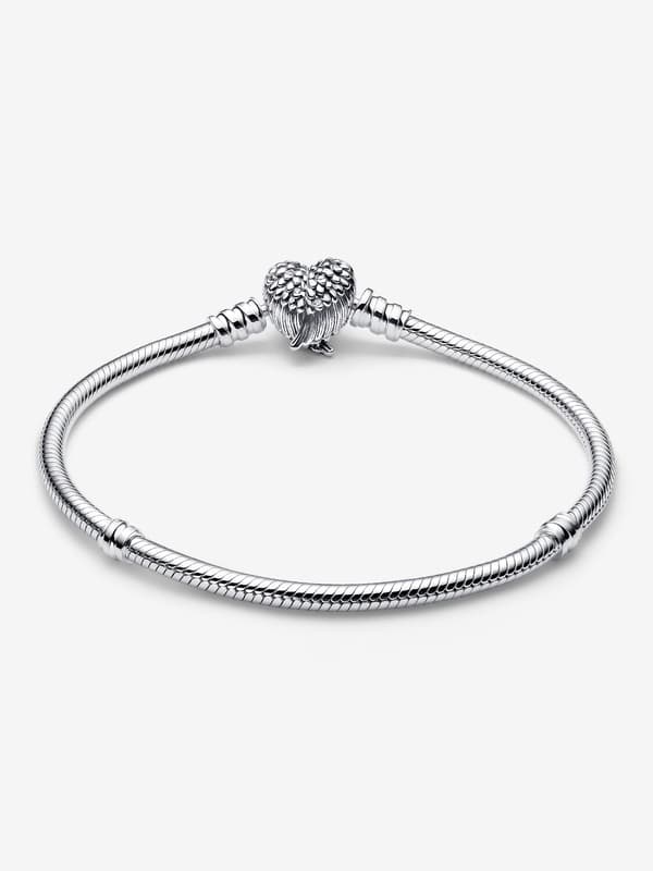 Pandora - Ormlänksarmband med hjärtvinglås - Sterlingsilver 8.3in/21cm