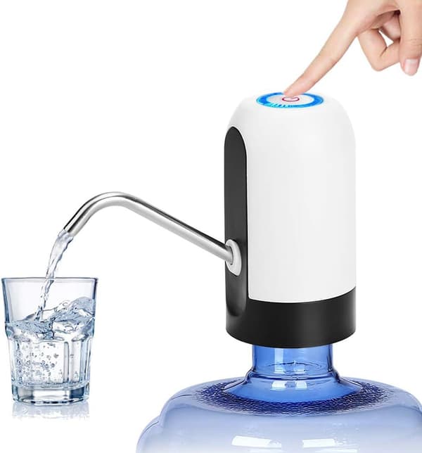 Vattendispenser Elektrisk Portabel USB-laddning Vattenflaskpump (Vit, icke-vikbar)