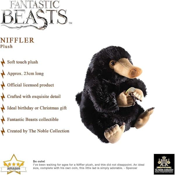 Niffler pehmolelu, 23 cm (9 tuumaa) Fantastic Beasts -lelu
