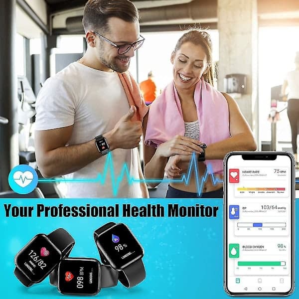 Smartklocka, Bluetooth Smartwatch för Android Ios-telefoner, ip6