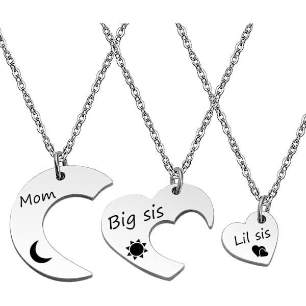 Selopu Halsband Mor Dotter Halsband Mamma Syster Smycken 3 st Mamma Storasyster Lillasyster Hänge Halsband