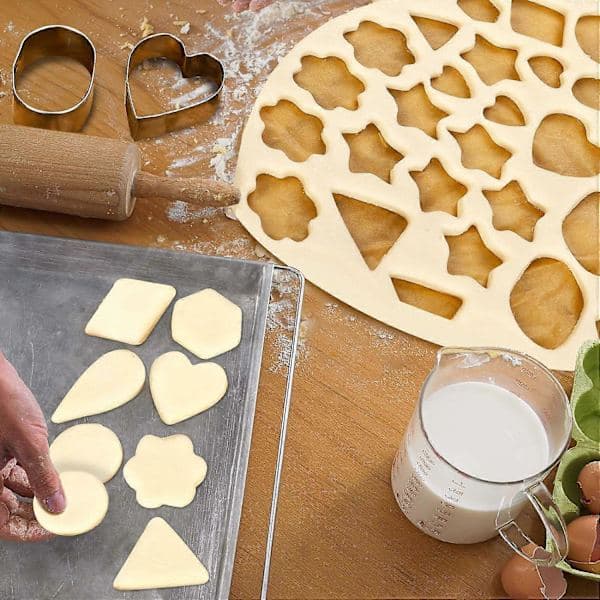 30 stk. kageforme, små forme lerforme, polymerforme, minikageforme i rustfrit stål DIY bageværktøj firkantet trekant oval
