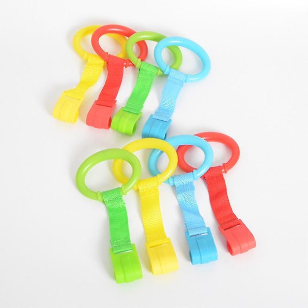 10 stk Cribs Lekegrinder Plast Pull Ringer Stående læringshjelpe ringer for baby