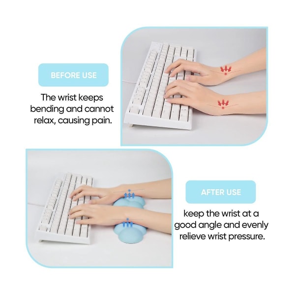 Cloud Keyboard Wrist Rest - Blødt læder memory foam håndledsstøttepude til nem skrivning smertelindring