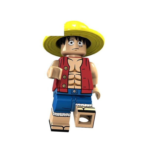 15-delad One Piece Actionfigur Byggklossar Leksaker Pedagogiska Montering Leksaker för Barn ca 5 cm A set of 15 styles B