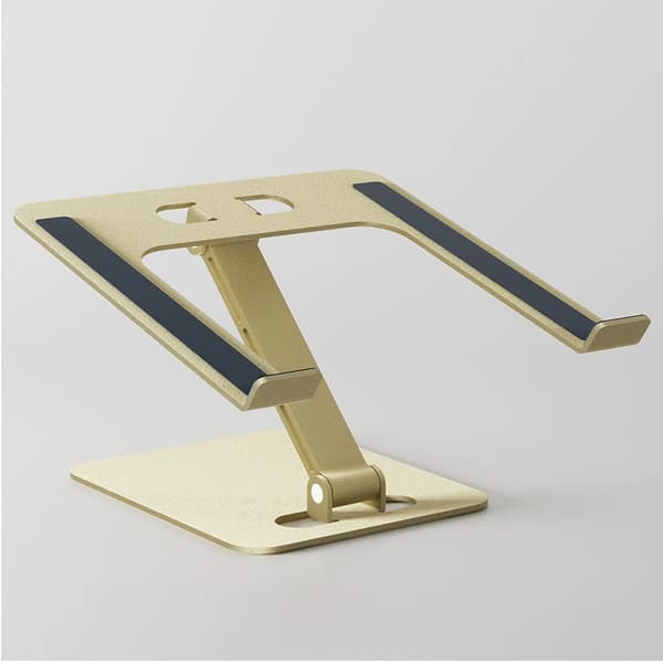 Laptop Stand Lap Desk, Ergonomisk Foldbart Computerstativ med Justerbar Højde Gold