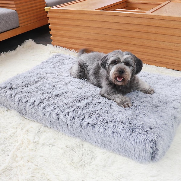 Vaskbar hund seng, myk plysj beroligende hund senger hund kasse madrass pute for store mellomstore små hunder fluffy hund matte 75*50*6cm