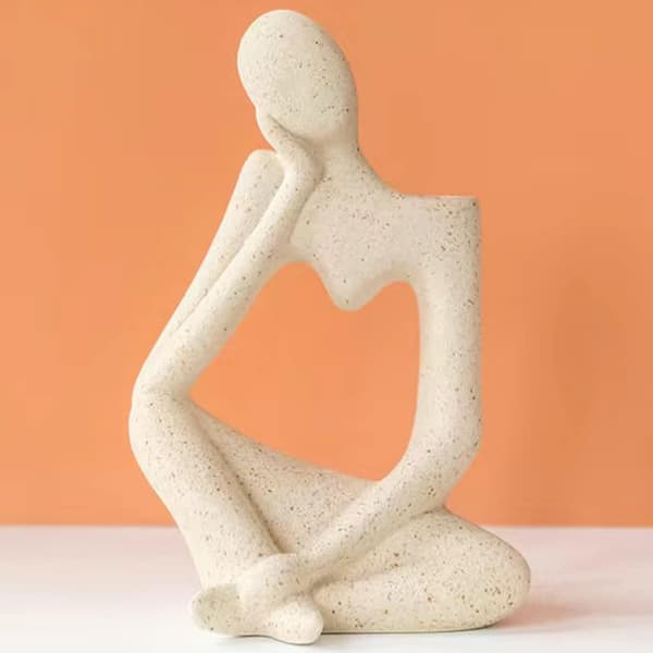 Vas Deco Vardagsrum Modern Keramik Vit Skulptur Vas, 19 cm