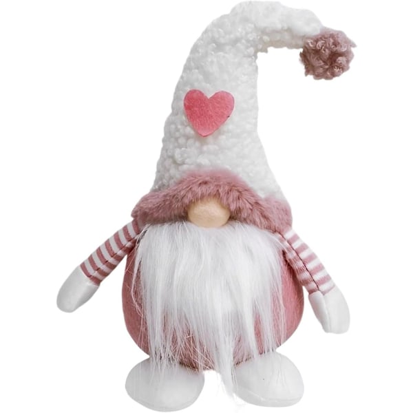 Alla hjärtans dag Gnome Presents - Rosa plysch Par Gonk - Skandinaviska Tomte Dolls