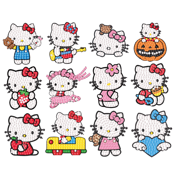 12 stk HelloKitty Cartoon DIY Diamond Stickers