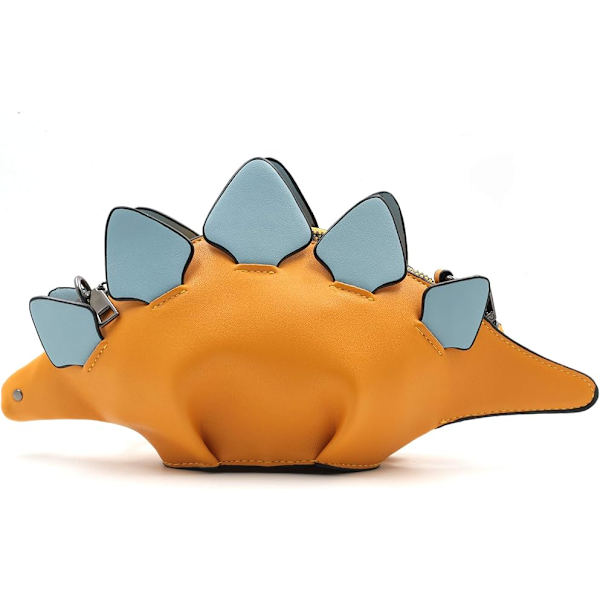 Dinosaurie axelväska, PU Stegosaurus CrossBody väska för flickor kvinnor A-yellow