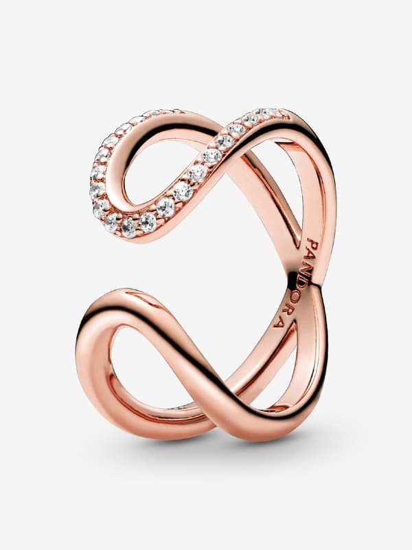 Pandora - Wrapped Open Infinity Ring - 14k roséguldplätering Circumference: 58mm