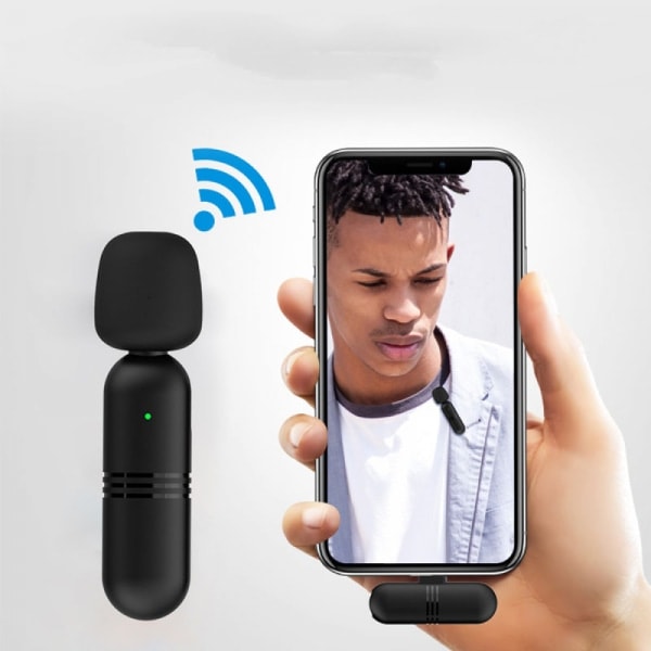 Trådløs Lavalier-mikrofon til iPhone iPad - Mini Omnidirektionel Kondensator Videooptagelsesmikrofon til Interview Podcast Vlog YouTube