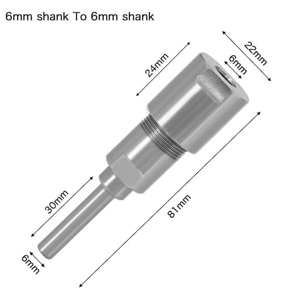 6mm til 6mm skaft freserbit forlengelsesstang collet graveringsmaskin forlengelsesfres for tre A