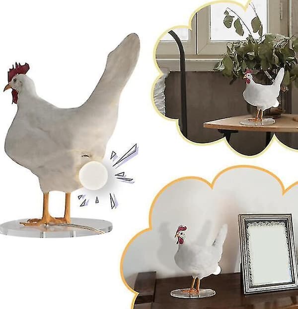 Utstoppa kyllingelampe, kyllingegglampe, 3D kyllingbordlampe Chicken tail