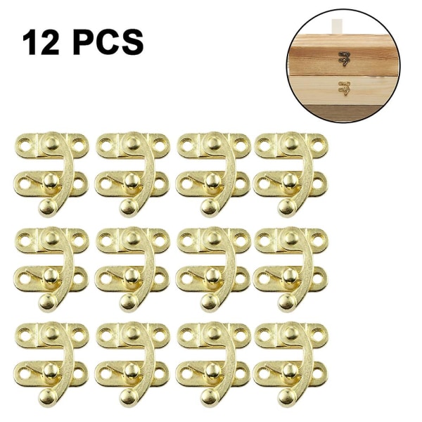 12 stk. smykkeæske dekorativt låsebeslag Smykke trææske haspe lås
