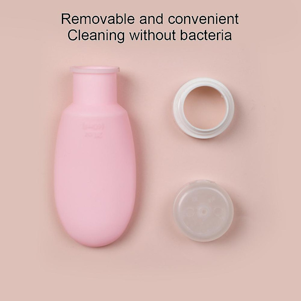 4 st Silikagel Sub-flaskor, Bärbar Kosmetisk Sub-flaskor 60ml pink