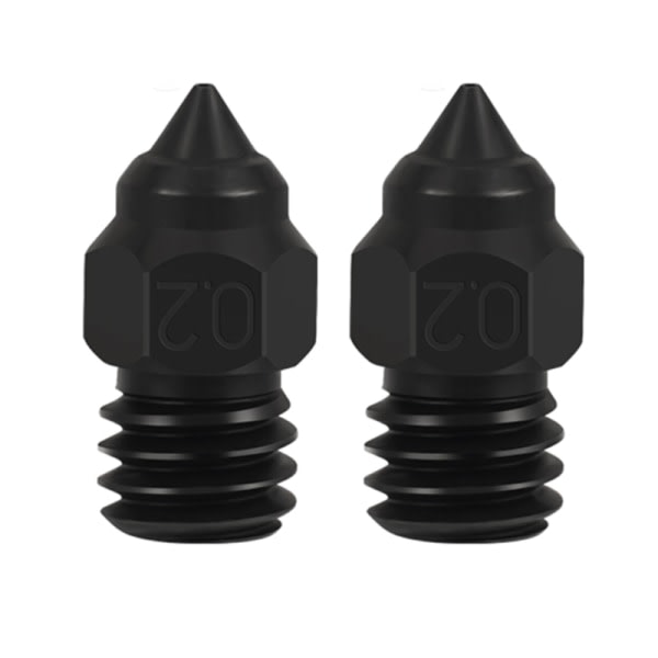 Herdet stål 0,2 0,4 0,6 0,8 3D-skriverdyse for Ender3 5Pro/ Ender3V2/CR6SE/CR10 Skriv ut dyser 2PCS 0.2mm