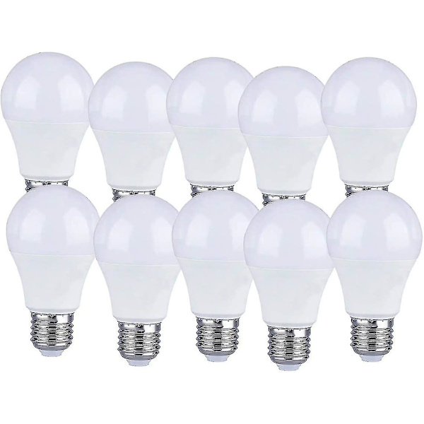 10-pack E27 9W A60 LED-lampor - Varmvitt ljus,