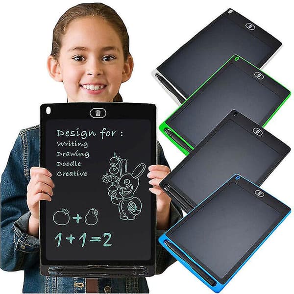 Bärbar elektronisk digital LCD-ritplatta ritplatta grafik barn presenter leksaker Black