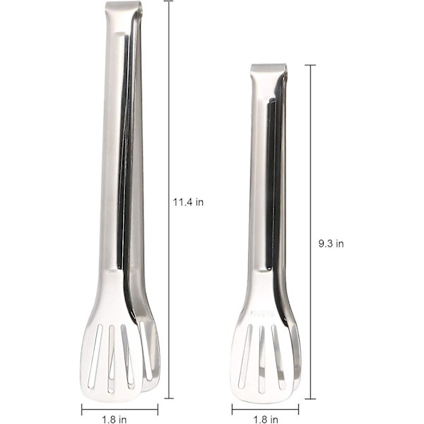 2-pack Köks Tång Set 9-tums & 11-tums, Rostfritt Stål Serveringstänger För Grillning, Matlagning, Sallad, Grilla, Servering Och Stekning