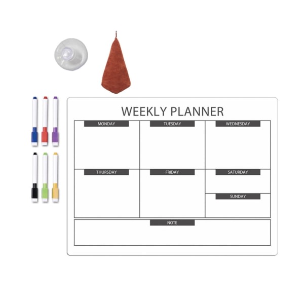 Køleskabsmagnet Kalender Ugentlig Planlægger Magnetisk Kalender Whiteboard Månedlig To-Do Liste Indkøbsliste Tavle null - CT809