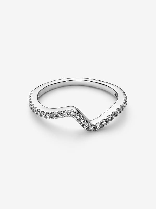 Pandora - Kimalteleva aaltosormus - Sterlinghopea Circumference: 52mm