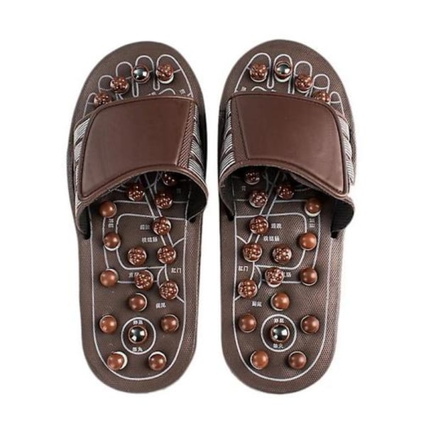 Fotakupunkturmassager, fotmassage tofflor, halkfria hemtofflor, lindrar plantar fasciit Brown M