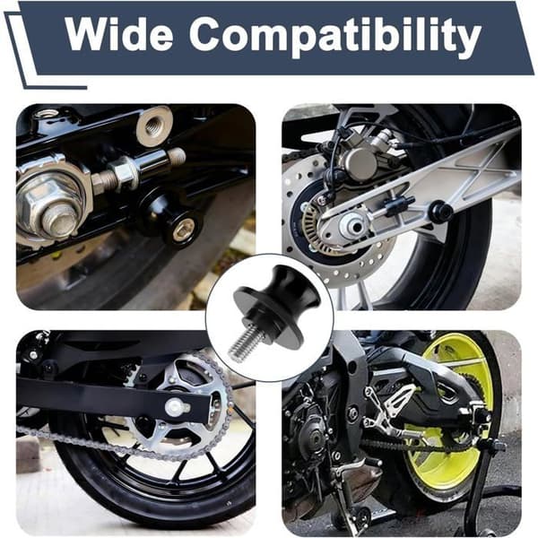 2 stk. M8 Universal Motorcykel Bobbins til Bageste Stativ, Kraftige M8 Motorcykel Bobbins